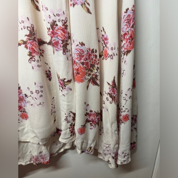 Free People Tree Swing Tunic Sleeveless Light Cream Pink Purple Floral Dress XS - Picture 11 of 16